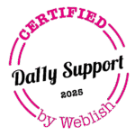 Logo gecertificeerd Dally Support door Weblish
